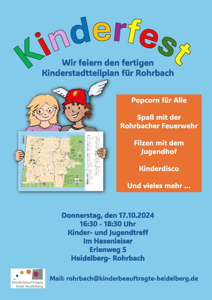 Auf dem Foto ist eine Einladung zum Kinderfest zu sehen.