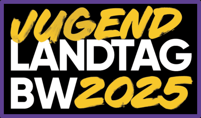 Auf dem Foto ist der Schriftzug "Jugendlandtag BW 2025" zu sehen.